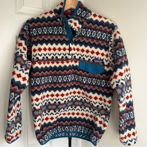 Patagonia Women’s Synchilla Blue Snap-T Pullover in Cliff Underwater Blue